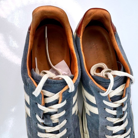 Allen Edmonds Center Court Lace-up Denim Suede Sneaker Sz 10.5 Streetwear Indie - Picture 8 of 10